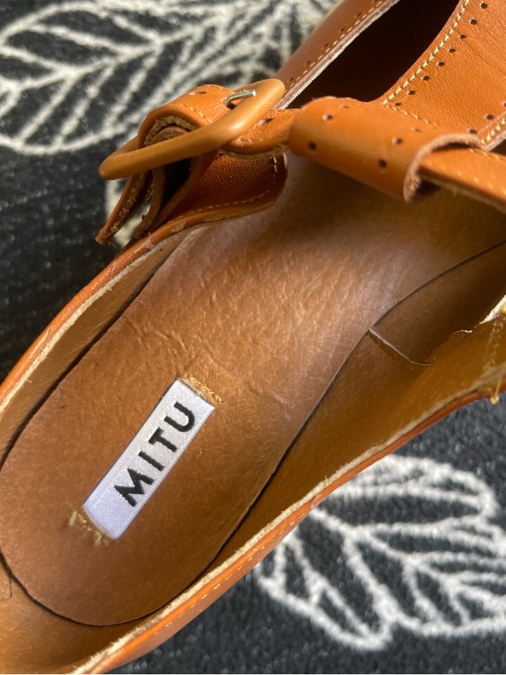 Tan Platform Mary Jane Shoes with Chunky Sole - Picture 5 of 5